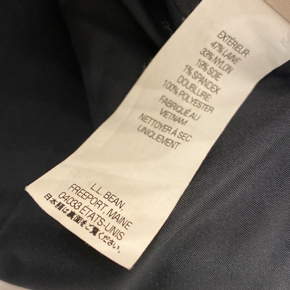 Vintage L.L. Bean Wool Women's Blazer Black Pink Cream Houndstooth Size L - Picture 8 of 8